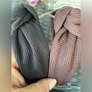 Hair accessories,Chic Black and Brown Textured Headbands
